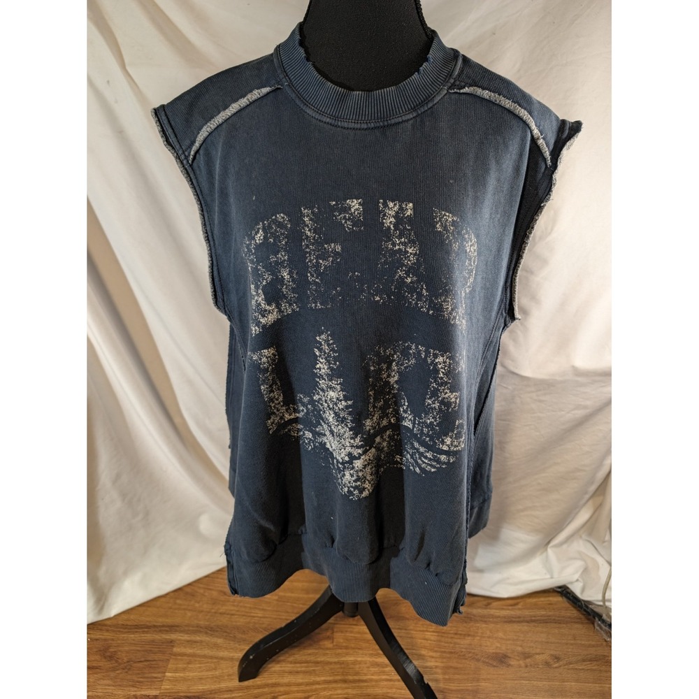 free people bear lake sleeveless sweatshirt Navy Blue Size XS
